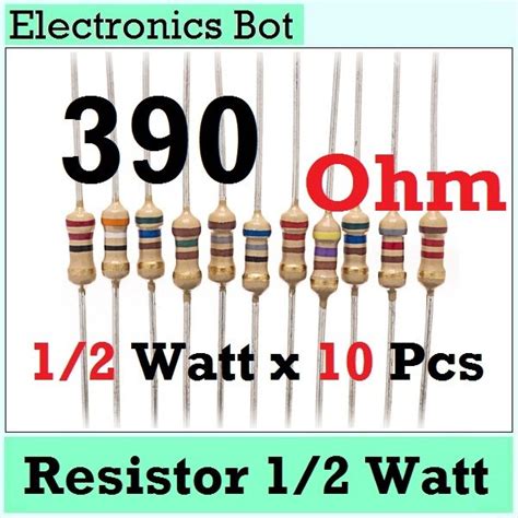 Jual Resistor Tahanan 390 Ohm 1 2 Watt 05 Watt 390ohm Penghambat