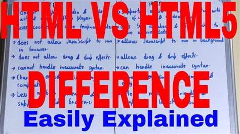 Html Vs Html5 Differencedifference Between Html And Html5html And