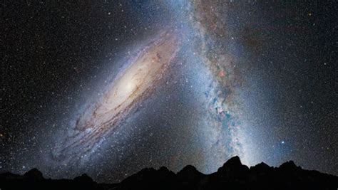 An Artist Rendering Of What A Collision Between Andromeda And The Milky