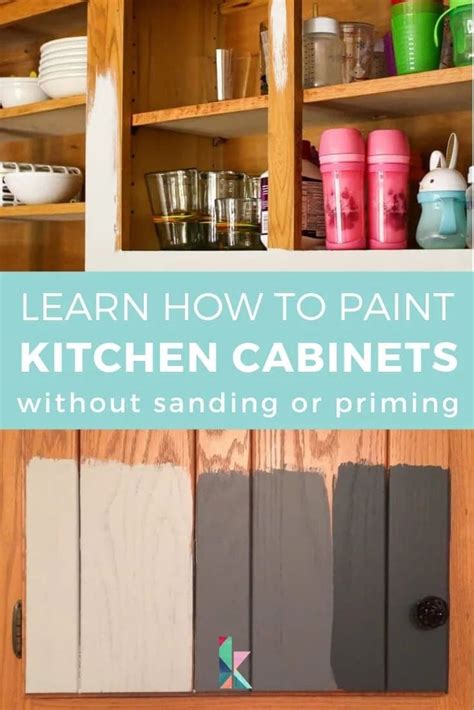 Most pros use a paint brush and roller to paint kitchen cabinet doors, but spray paint is an option as well. How To Paint Kitchen Cabinets Without Sanding or Priming ...