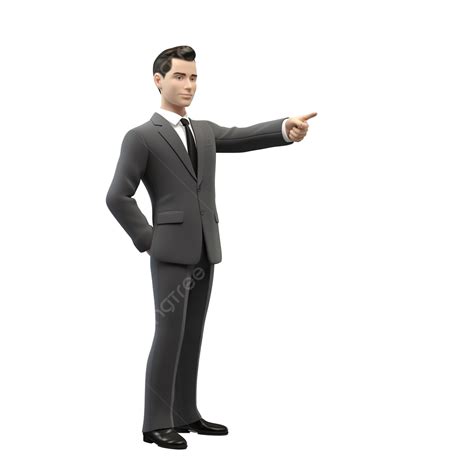 3d Rendering Businessman Pointing To The Left Business Businessman