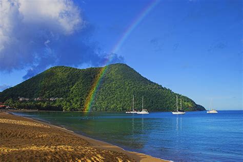 Rainbow And Boats St Lucia Photograph By Chester Williams