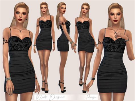 Black Elegance Mini Dress By Paogae At Tsr Sims 4 Updates