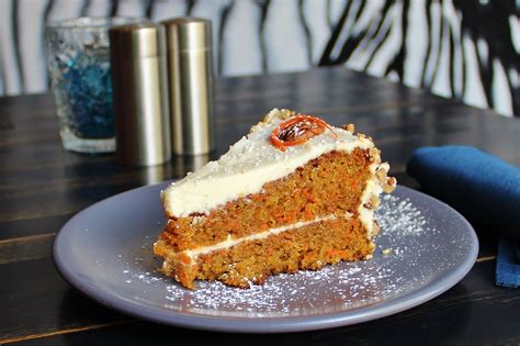 To kick things up a notch, we added a dusting of ground nutmeg over the billowy frosting. Carrot Cake; house-made with cream cheese frosting ...