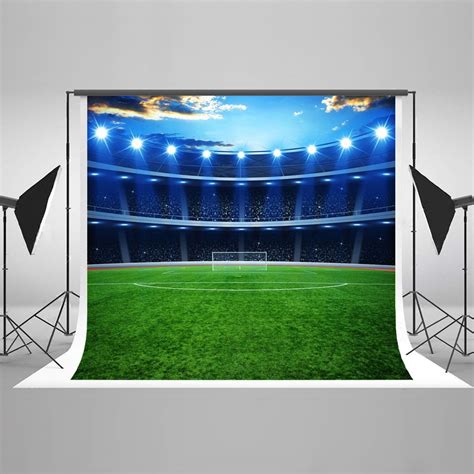 Greendecor Polyster 7x5ft Night Football Field Backdrops Photo Booth