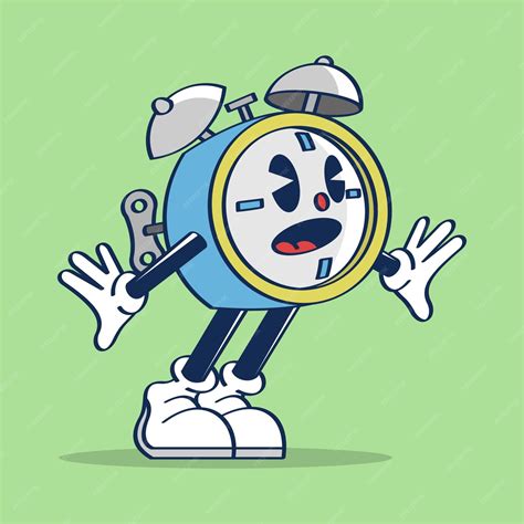 Premium Vector Alarm Clock Cartoon Character Get Shocked Vector