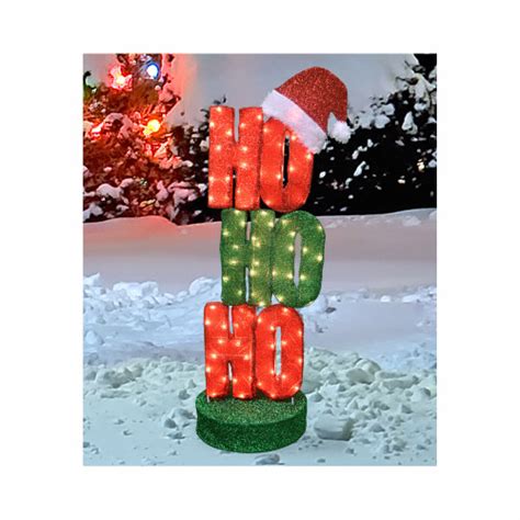 44 Red And Green Oscillating Lighted Ho Ho Ho Sign Christmas Outdoor