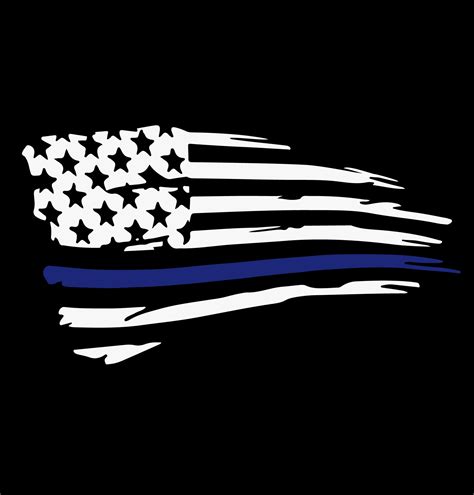 Distressed Thin Blue Line Flag Decal Etsy