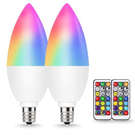 Rgb Color Changing Light Bulbs With Remote Dimmable 20 Watt Equivalent