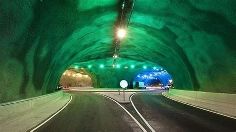 Färöer Inseln Tunnel Mit Unterwasser Kreisverkehr öffnet