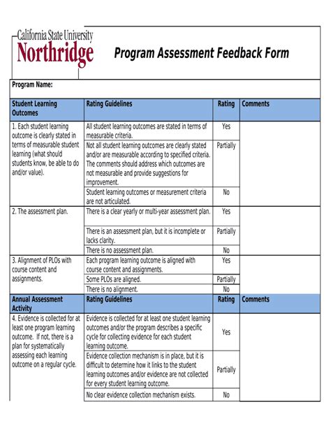 Program Assessment Template Fill And Sign Printable Template Online