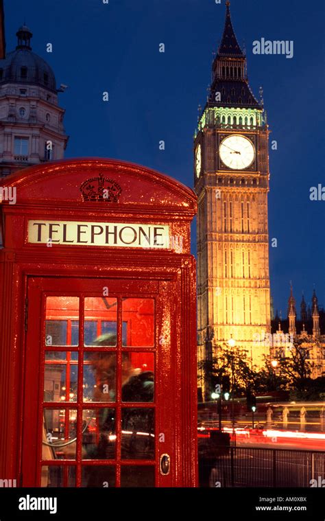 Rote Telefonzelle Mit Big Ben London Vereinigtes Königreich