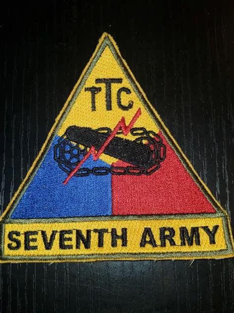 Wwii 1950s Us Army Ttc Armor Tank Battalion Seventh Army Tab And Patch L