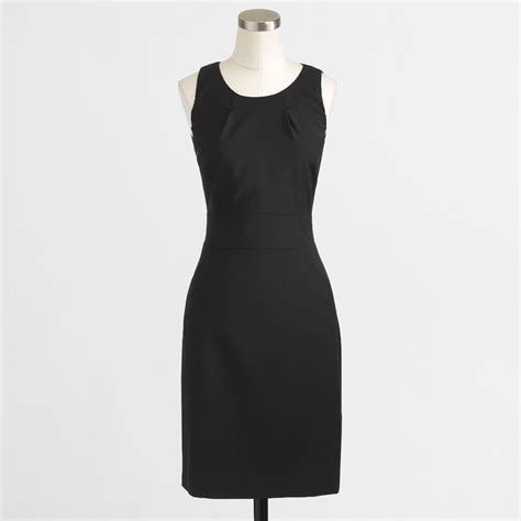 Jcrew Factory Tailored Shift Dress In Lightweight Wool In Black Lyst
