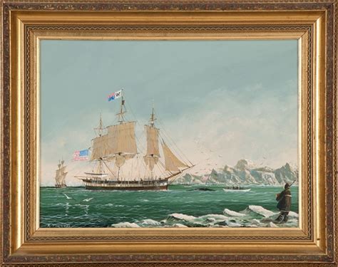 Fred Tordoff Whaling Ship In The Ice Depicting An Arctic Whaling