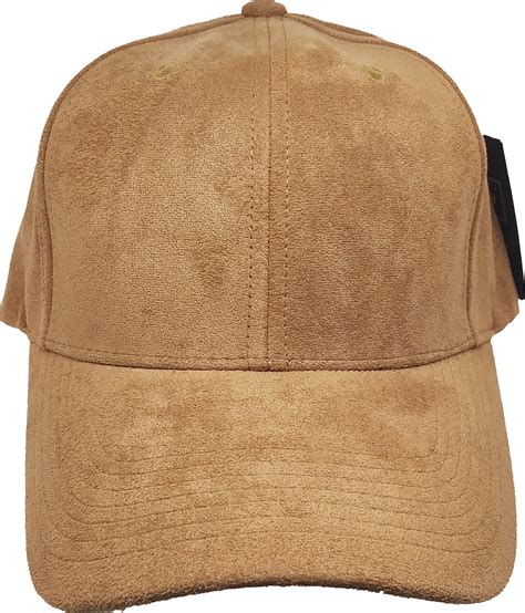 Cultural Exchange Plain Suede Leather Mens Baseball Cap Curved Bill