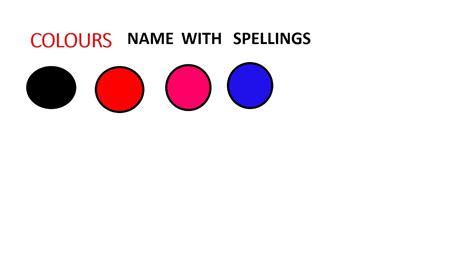Colours Name With Spellings In English Youtube