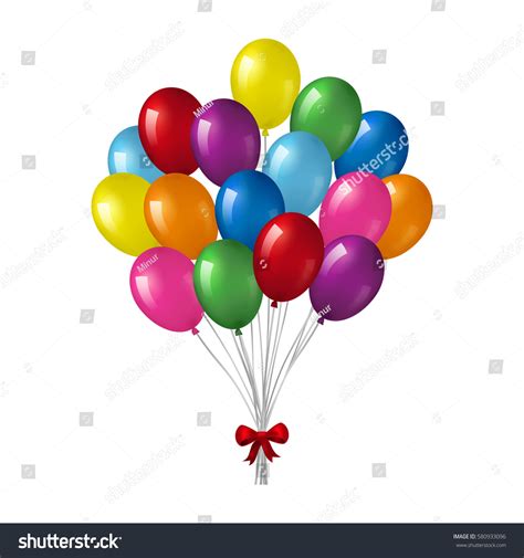Big Bunch Colorful Helium Balloons Glossy 库存矢量图（免版税）580933096
