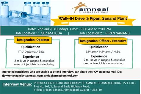 Amneal Pharmaceutical Walk In Interview On 2nd July 2023 For Bscmsc