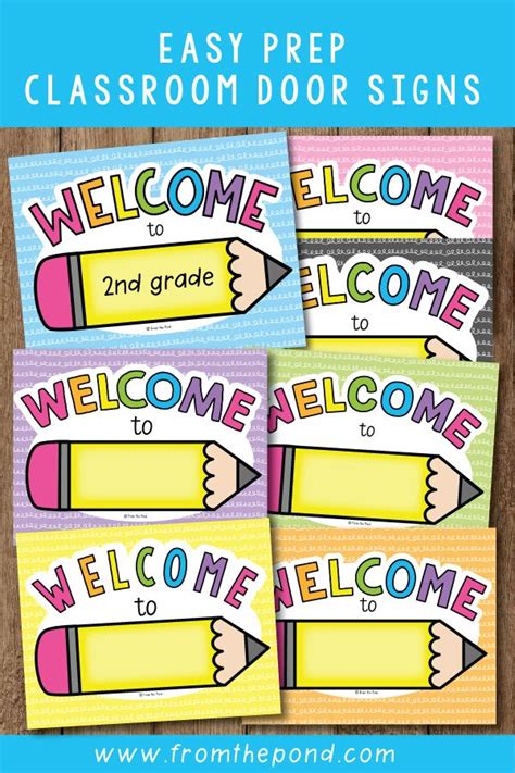 Welcome Signs Pencil Theme Editable Easy Prep Posters Printable