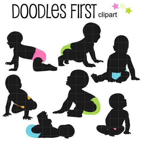 Baby Silhouettes Clip Art Set Daily Art Hub Graphics Alphabets And Svg