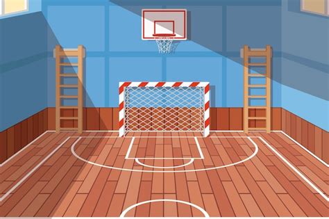 Free Vector School Or University Gym Hall Gym Court For Football And