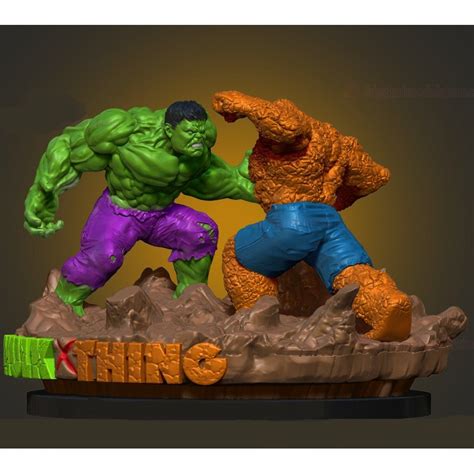 Hulk Vs The Thing Stl 3d Print Files In 2022 3d Printing Print Stl