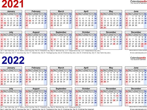 3 Year Calendar 2021 To 2022 Printable Free Letter Templates Riset