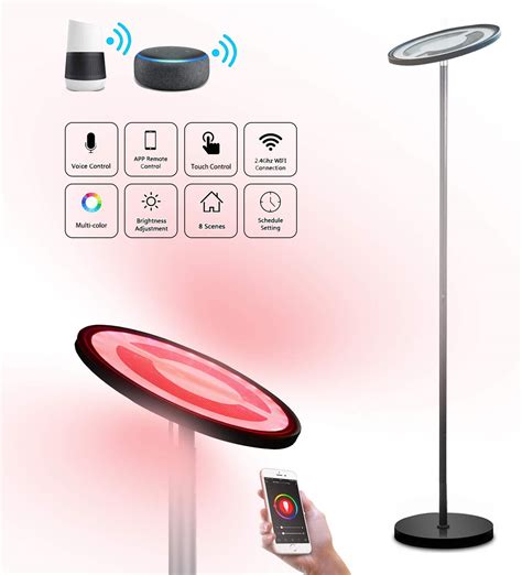 Smart Floor Lamp Brtlx Rgbw Dimmable Led Reading Standing Lamp With