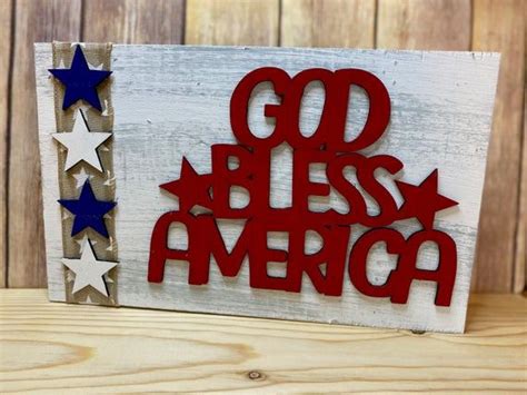3d God Bless America Wall Sign God Bless America Sign Wall Signs