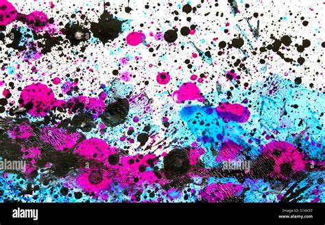 Blue Pink Black Splatter Abstract Paint Stock Photo Alamy
