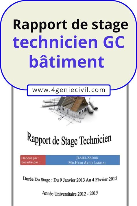 Rapport De Stage Technicien Génie Civil Bâtiment Génie Civil Cours