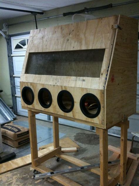 I needed a way to contain the mess created when sandblasting but don't have the room for a full size sandblasting cabinet so i made my own. Blast cabinet build instructions | Sandblasting cabinet, Diy shops, Wood diy