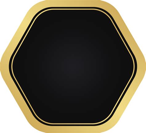 Hexagon Black And Gold Badge 11811872 Png