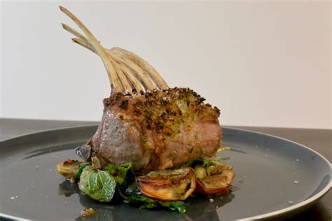 combi steam oven recipes i cooking with steam quick roasted lamb rack eggplant and herbs