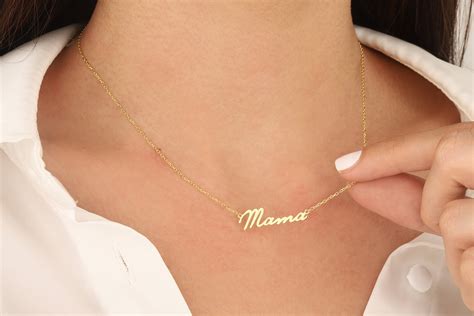 K Solid Gold Name Necklace Gold Name Necklace Etsy