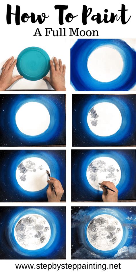 Moon Painting Step By Step Acrylic Painting Tutorial With Pictures