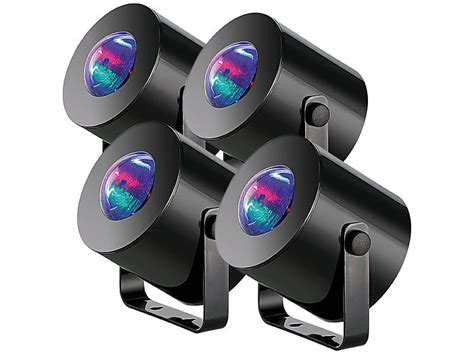 Lunartec LED-Disco-Lampen: 4er-Set mobile Mini-LED-Discolichter mit Batteriebetrieb (Mini-Disco