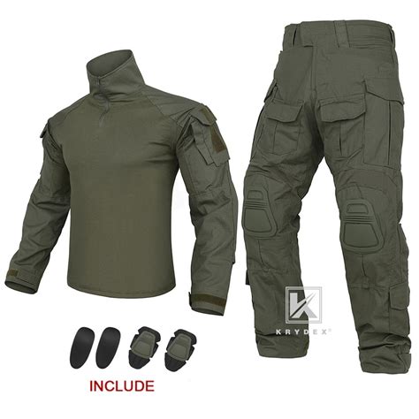 Krydex G3 Combat Uniform Tactical Bdu Shirt And Pants With Knee Pads