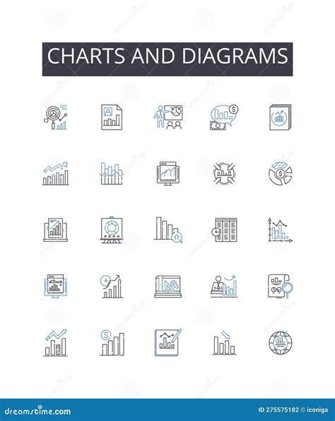 Charts And Diagrams Line Icons Collection Numbers Figures Maps