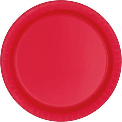 Lot De Assiettes Dessert Rondes Robustes De Cm Rouge Rubis