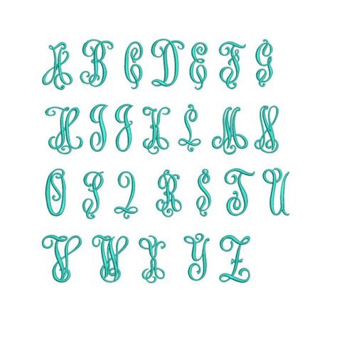 Heirloom Monogram Embroidery Font Set Instant Download Embroidery