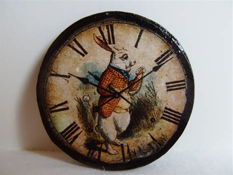 Miniature Wall Clock Alices White Rabbit One