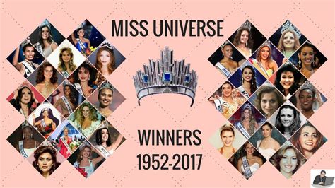 Miss Universe Winners List With Pictures 1952 2017 Youtube