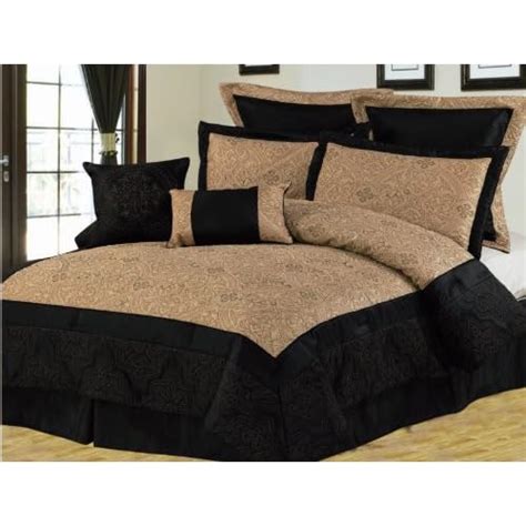 8pcs Queen Black And Gold Bedding Comforter Set