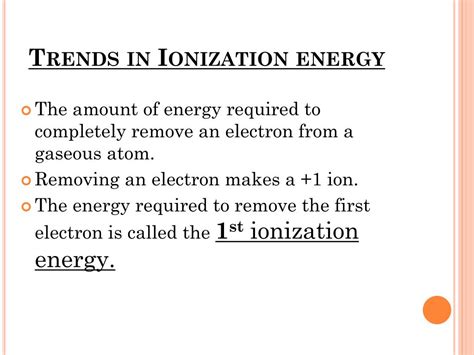 Ppt Ionization Energies And Ions Powerpoint Presentation Free