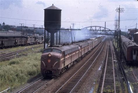 1963 Prr 5810 Leads An Eastbound Passenger Train At Works On The