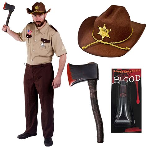 Us Zombie Hunter Halloween Sheriff Costume I Love Fancy Dress