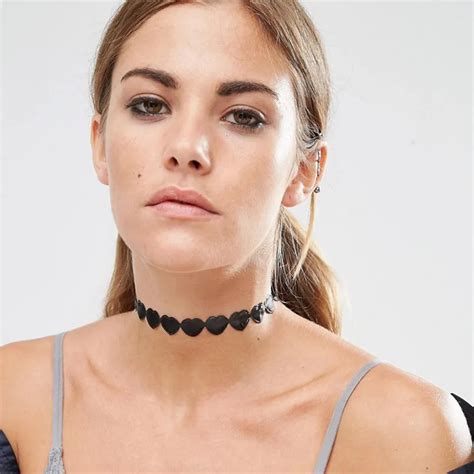 Pu Leather Choker Necklace Women Fashion Jewelry Velvet Heart Colier Femme 2017 Punk Chokers