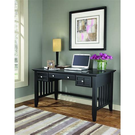 Home Styles Arts And Crafts Black Desk 5181 15 The Home Depot